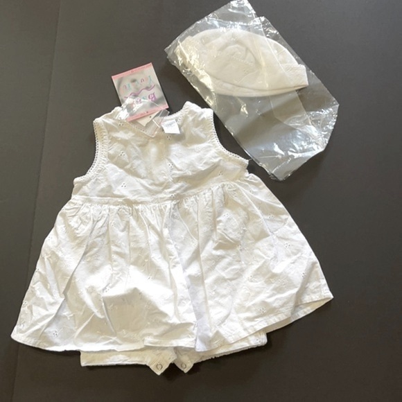 BABY You’re It! White Sleeveless Dress + Hat P/A23/3 - Picture 1 of 6